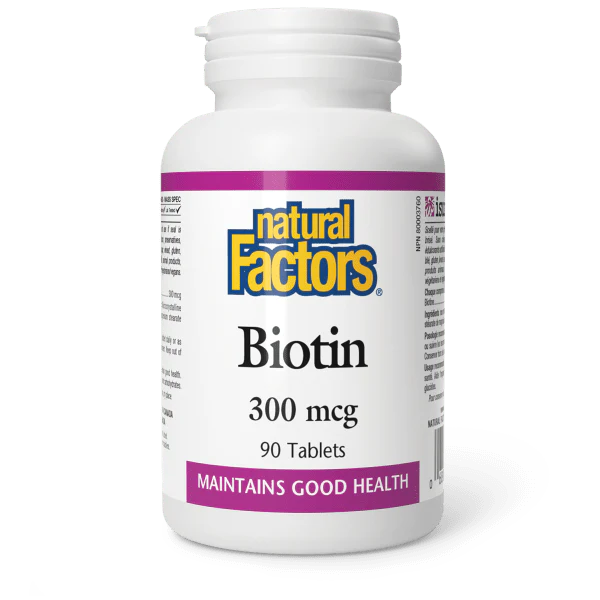 Natural Factors Biotin - 300 mcg - 90 Tablet