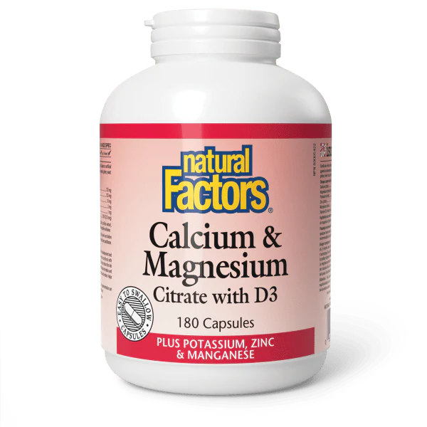 Natural Factors Calcium & Magnesium Citrate with D3 - 180 caps