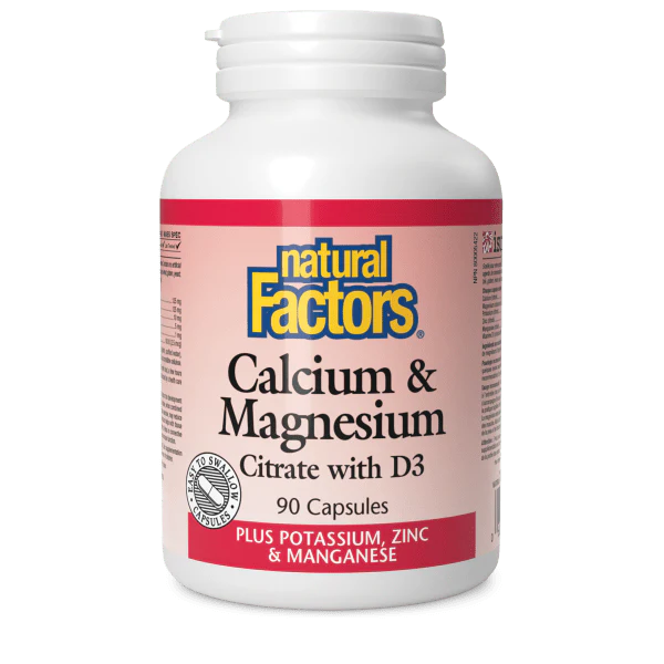 Natural Factors Calcium & Magnesium Citrate with D3 - 90 caps