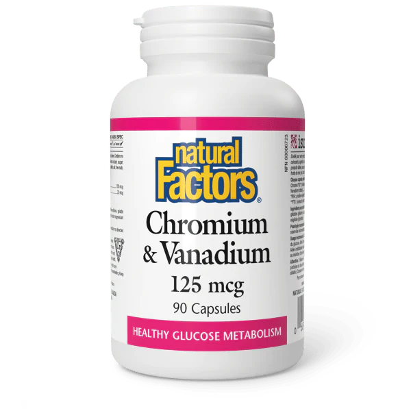 Natural Factors Chromium & Vanadium - 125 mcg - 90 caps