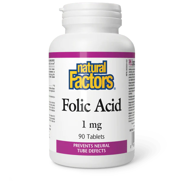 Natural Factors Folic Acid - 1 mg - 90 tablets