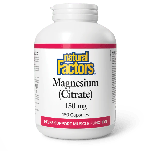 Natural Factors Magnesium Citrate - 150 mg - 180 Capsules