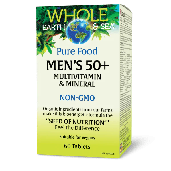 Natural Factors Men's 50 + Multivitamin & Mineral, Whole Earth & Sea - 60 Tablets