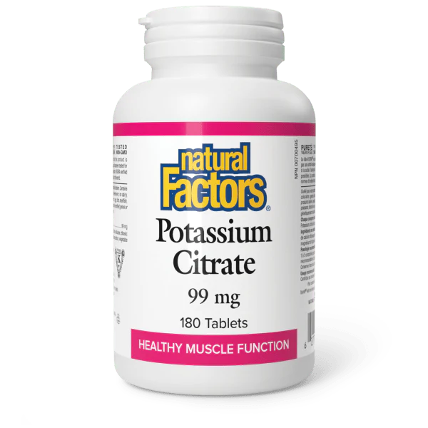 Natural Factors Potassium Citrate - 99 mg - 180 Tablets