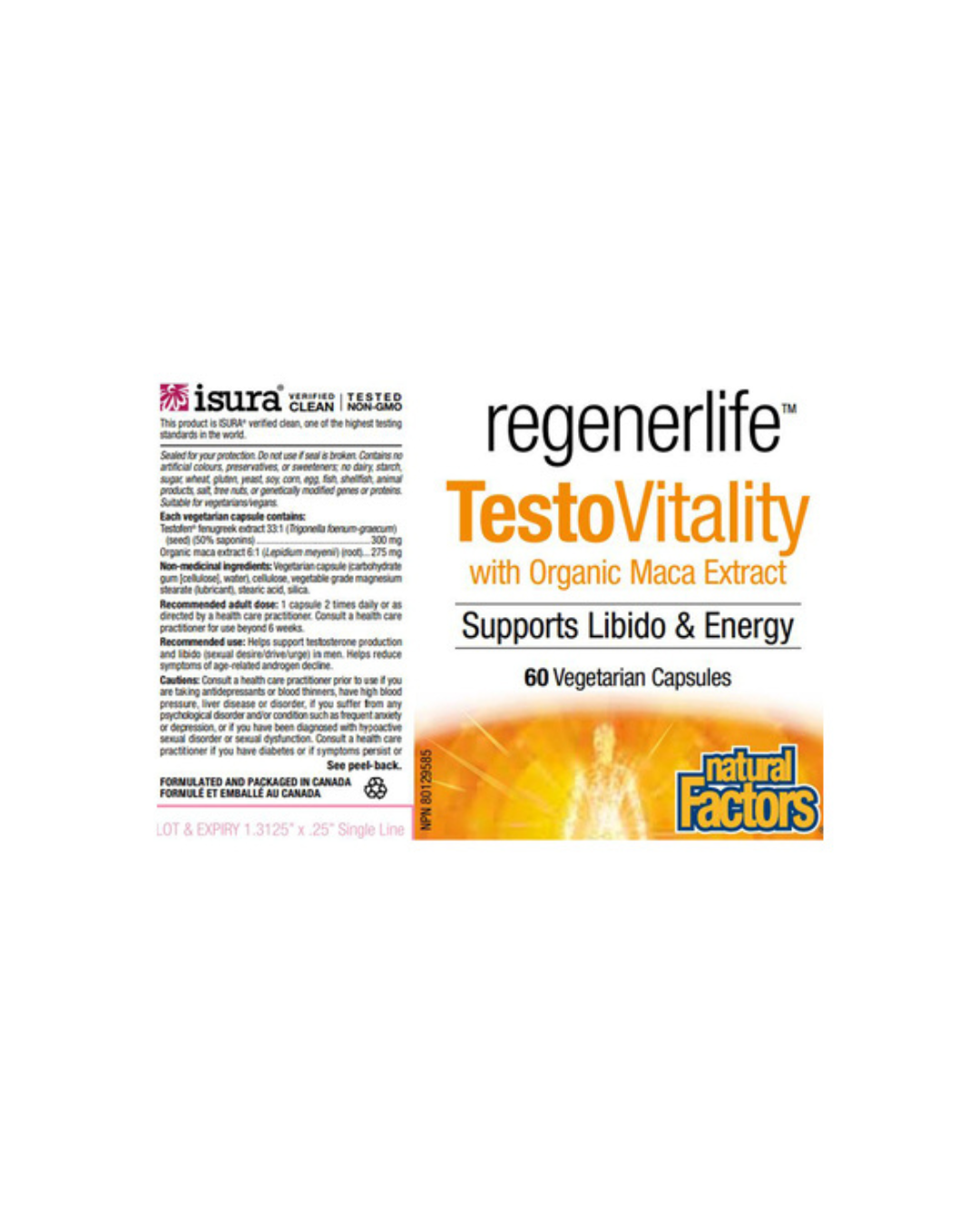 Natural Factors RegenerLife TestoVitality – 60 Veggie Caps