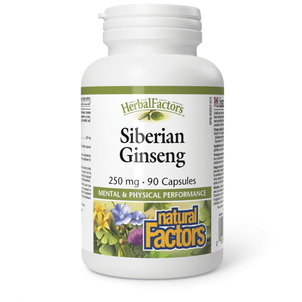 Natural Factors Siberian Ginseng, Herbal Factors - 250 mg - 90 Capsules