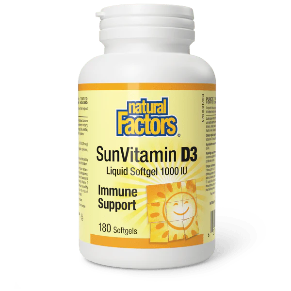 Natural Factors Sunvitamin D3 - 1000 IU - 180 Softgels