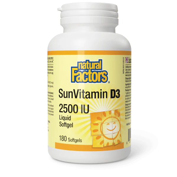 Natural Factors SunVitamin D3 - 2500IU - 180 softgels