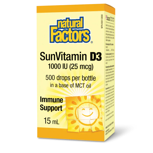 Natural Factors SunVitamin D3 Drops 1000 IU - 15 mL