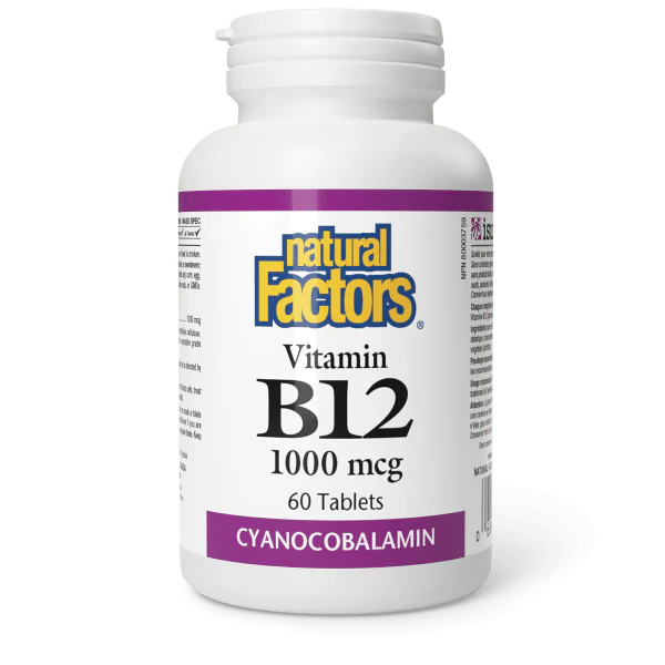 Natural Factors Vitamin B12 - 1000 mcg - 60 Tablets