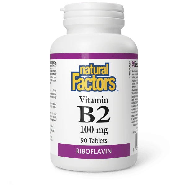 Natural Factors Vitamin B2 (Ribflavin) - 100 mg - 90 Tablets