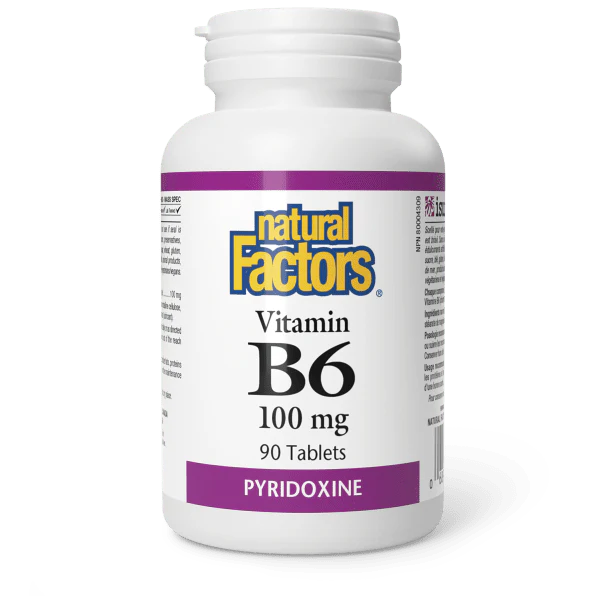 Natural Factors Vitamin B6 (Pyridoxine) - 100 mg - 90 Tablets
