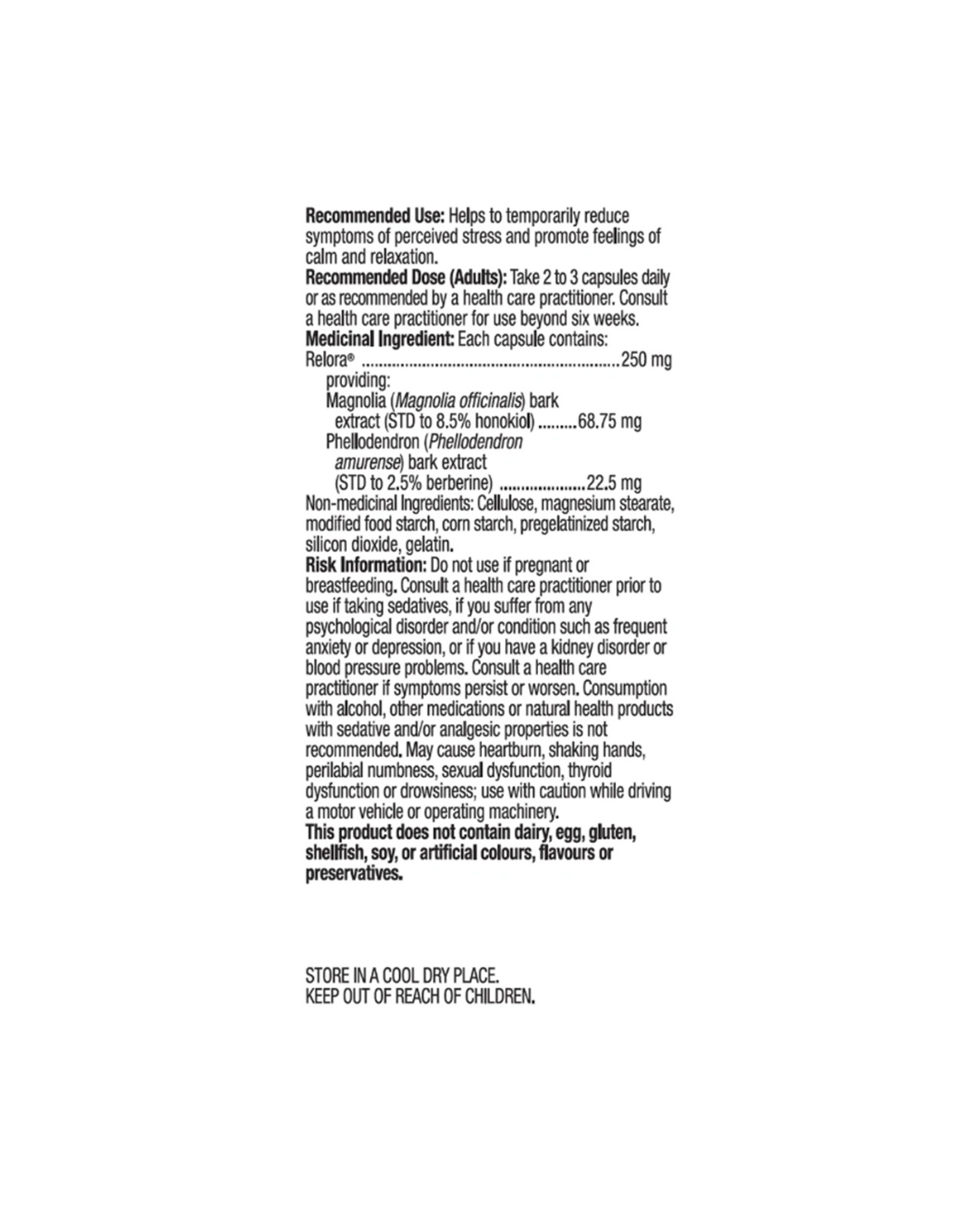 Nature’s Harmony Relora 250 mg (60 Capsules)