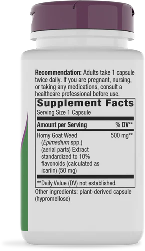 Nature's Way Horny Goat Weed Standardized Extract - 500 mg - 60 Capsules