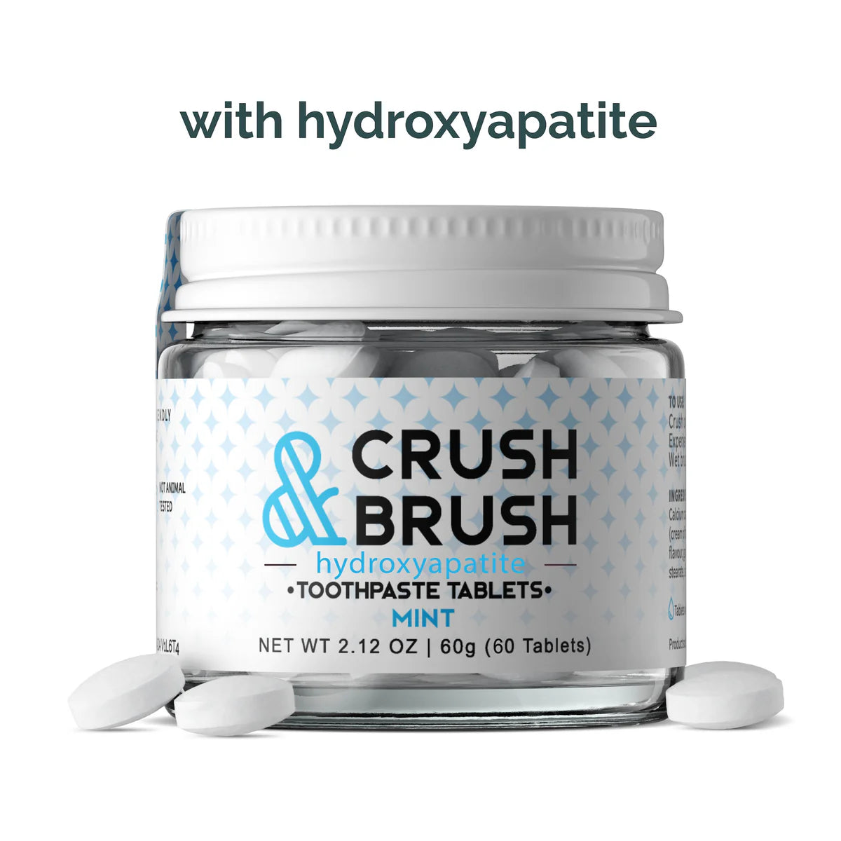 Nelson Naturals Crush & Brush Toothpaste Tablets-Mint With Hydroxyapatite-60 g