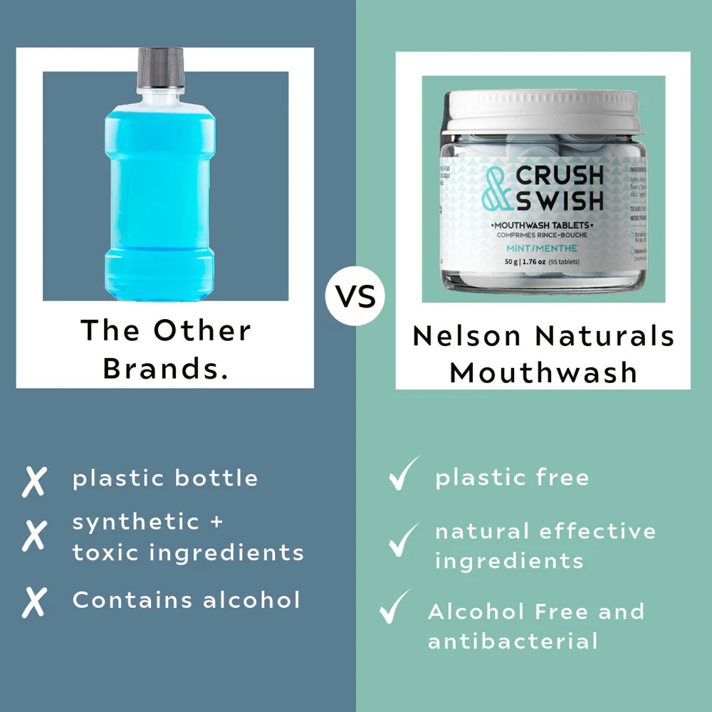 Nelson Naturals Crush & Swish Toothpaste Tablets – Mint - 50 g