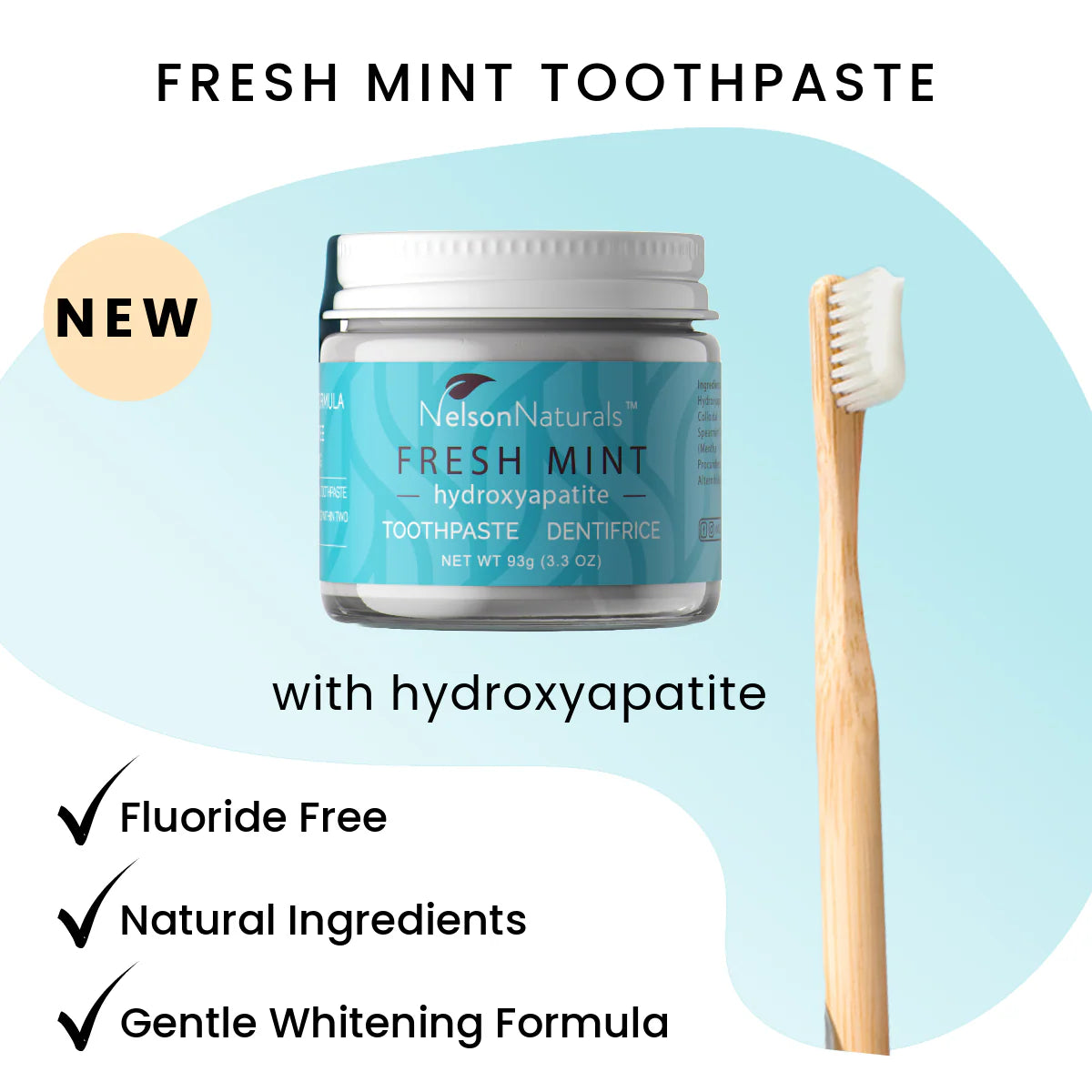 Nelson Naturals Fresh Mint Toothpaste With Hydroxyapatite – 93 g
