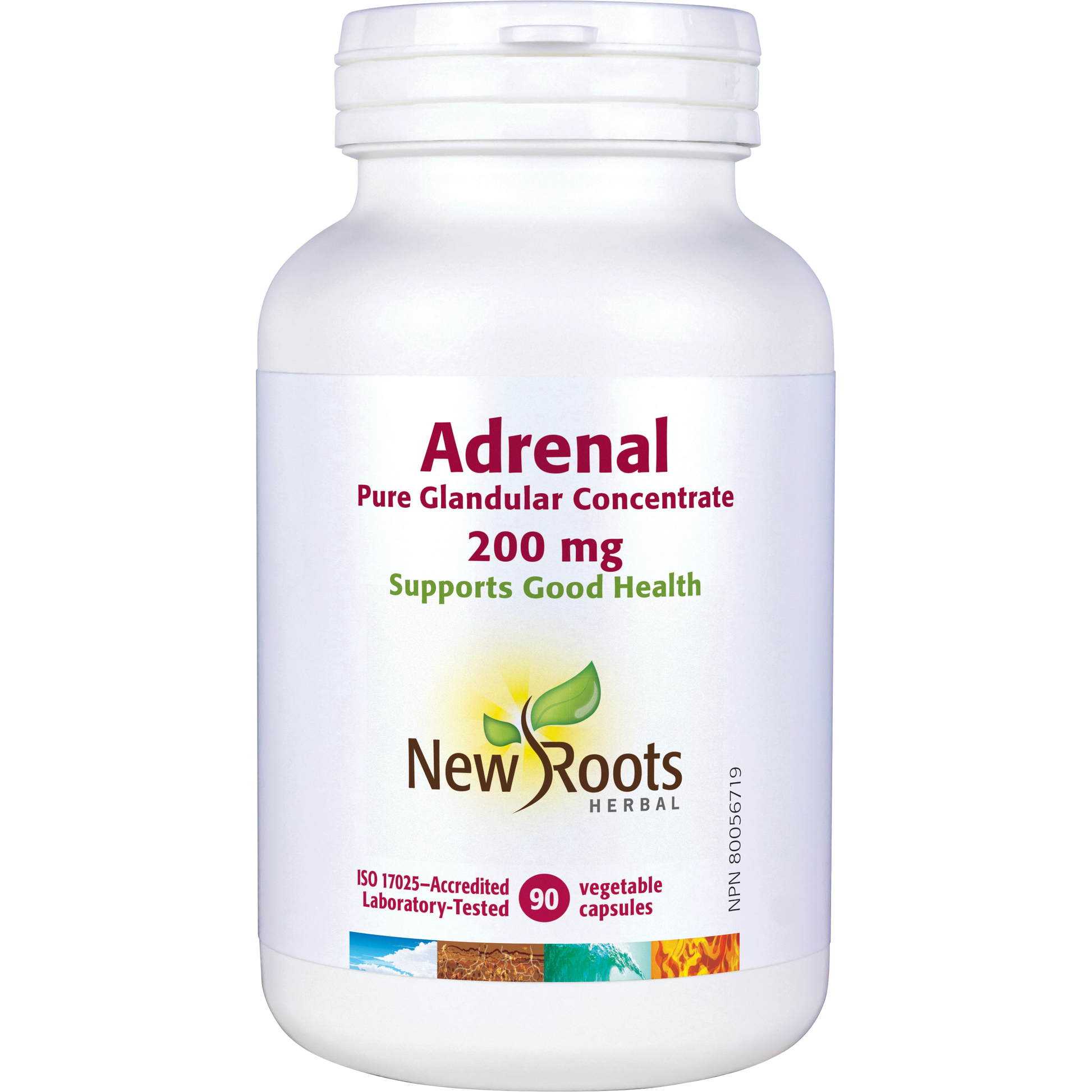New Roots Adrenal, Pure Glandular Concentrate - 200 mg - 90 Capsules