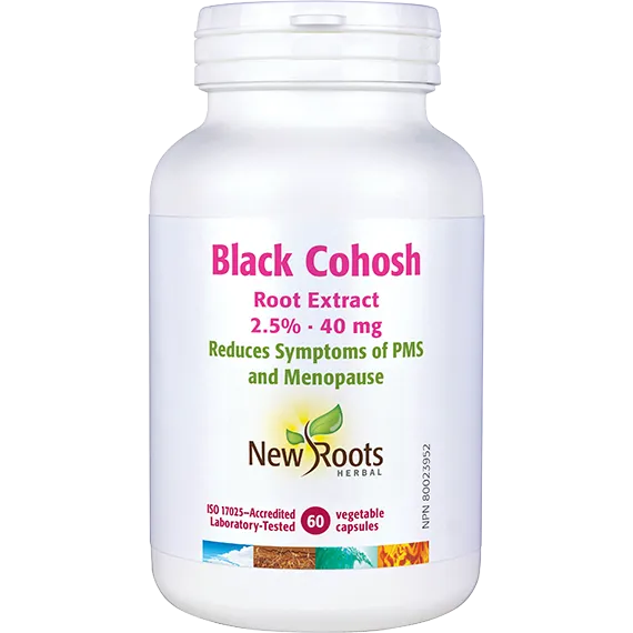 New Roots Black Cohosh Root Extract - 2.5% - 40 mg - 60 Capsules