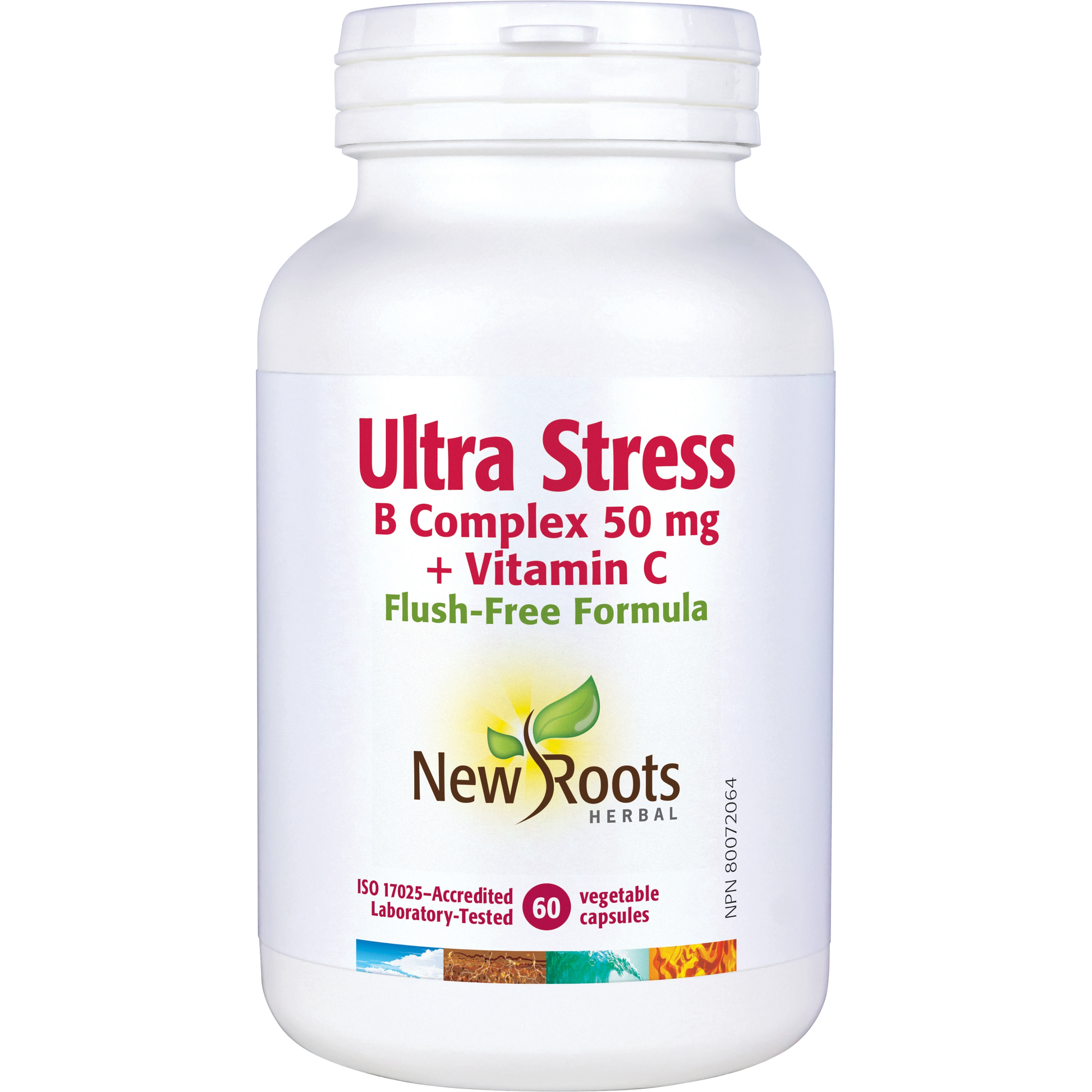 New Roots Ultra Stress B Complex + Vitamin C - 50 mg - 60 Capsules