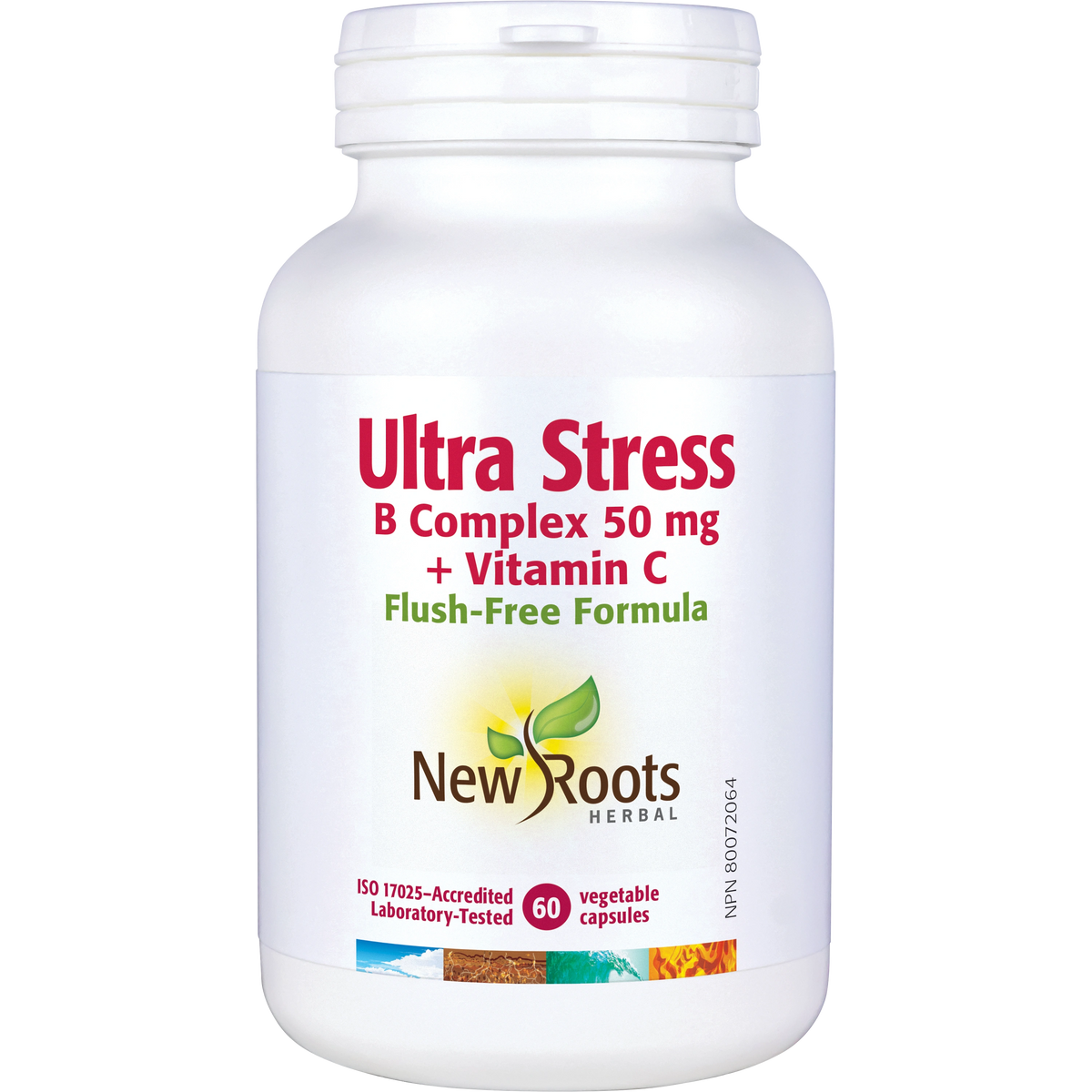 New Roots Ultra Stress B Complex + Vitamin C - 50 mg - 60 Capsules