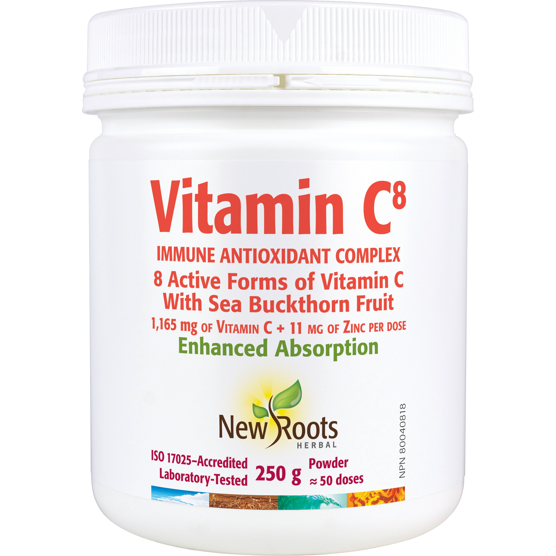 New Roots Vitamin C8 Powder - 250 g - 50 Powder Doses