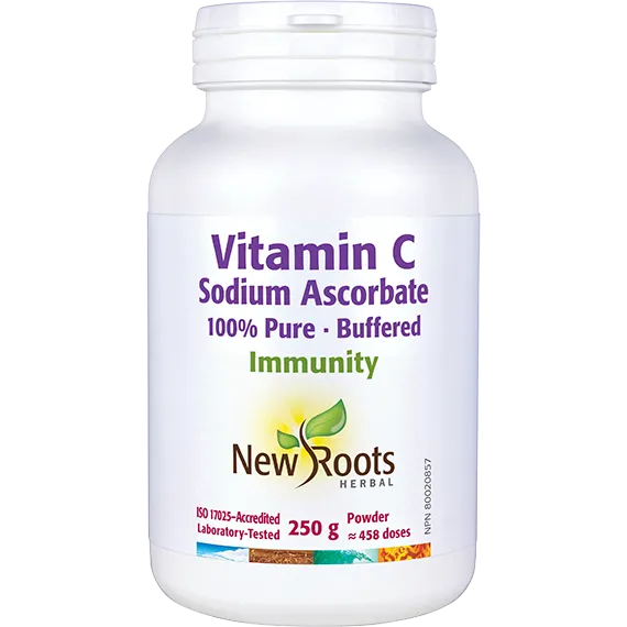 New Roots Vitamin C Sodium Ascorbate Powder - 250 g - 458 doses