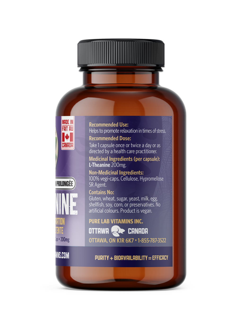 Pure Lab Vitamins Plv L-Theanine 200 mg