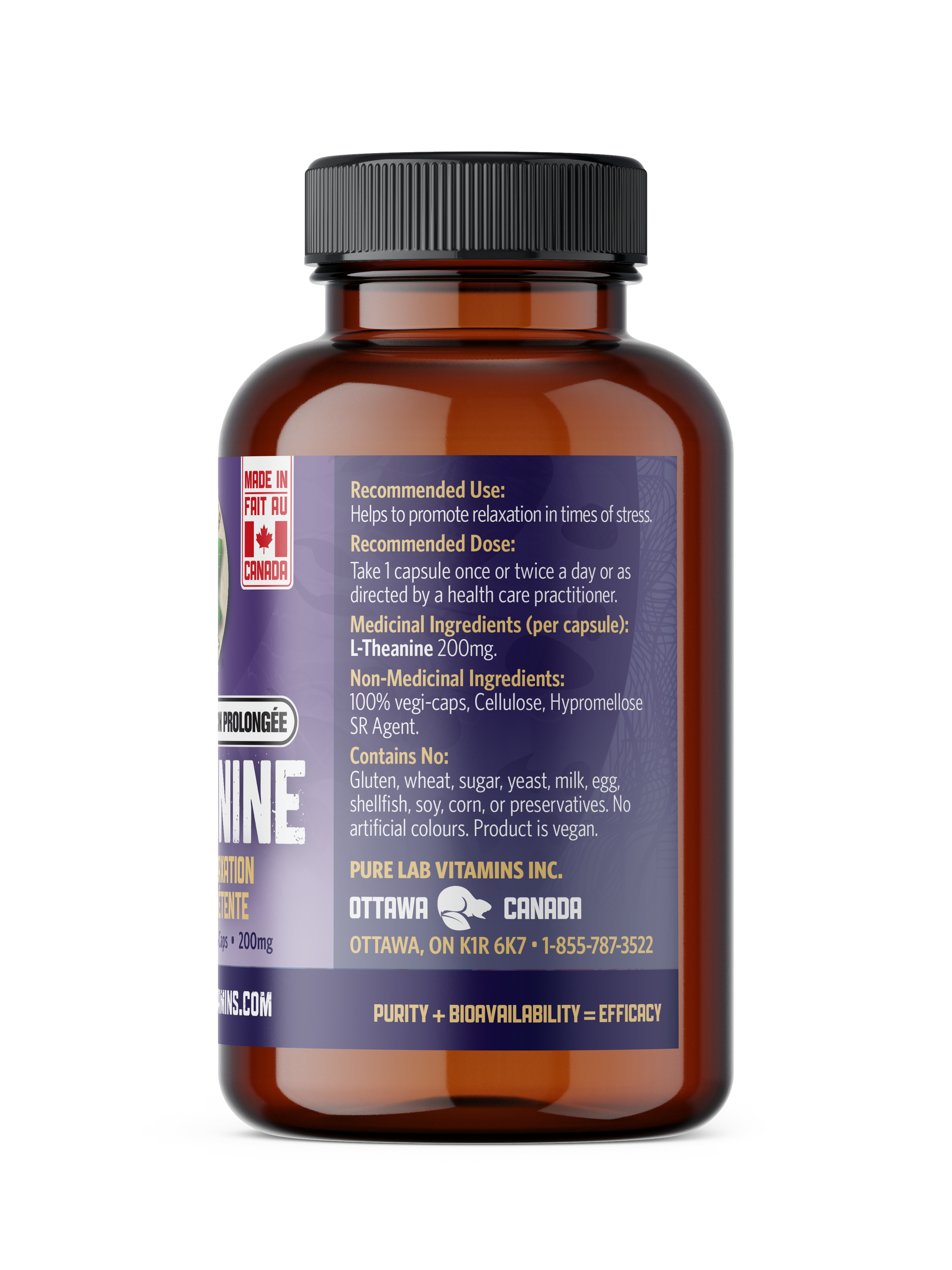 Pure Lab Vitamins Plv L-Theanine 200 mg