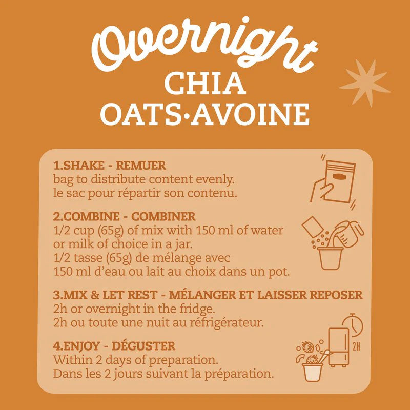 PRANA Organic Overnight Chia Oats with Protein – Maple & Apple – 260 g