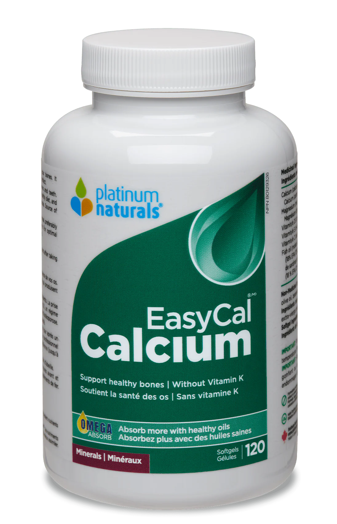 Platinum Naturals EasyCal Calcium - 120 Softgels