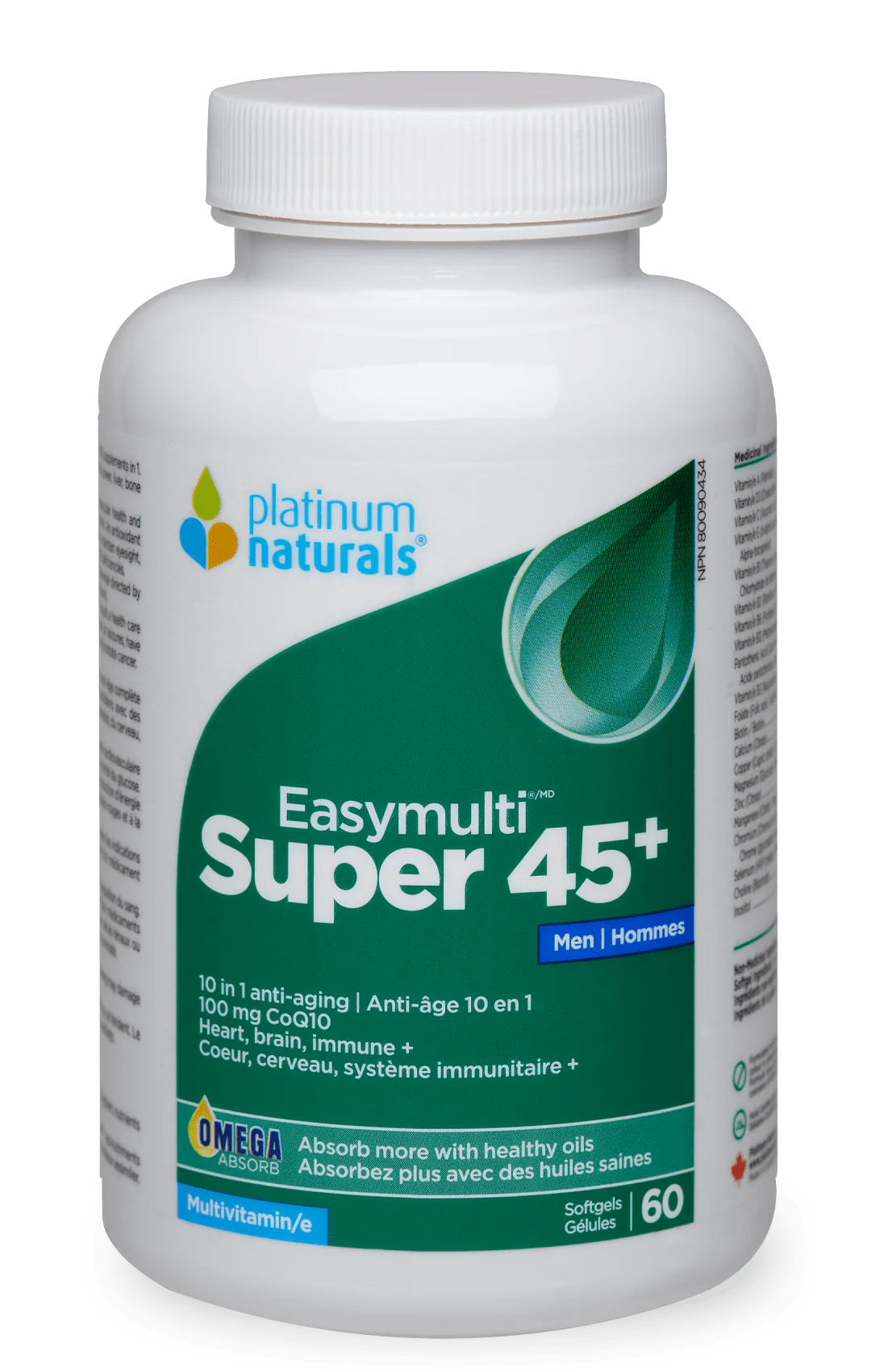 Platinum Naturals Super Easymulti 45+ for Men - 60 Softgels