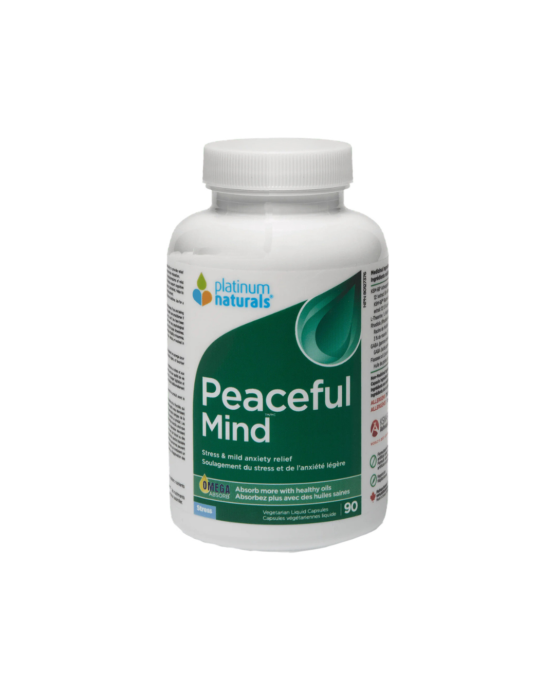 Platinum Naturals Peaceful Mind 90 Veggie Caps