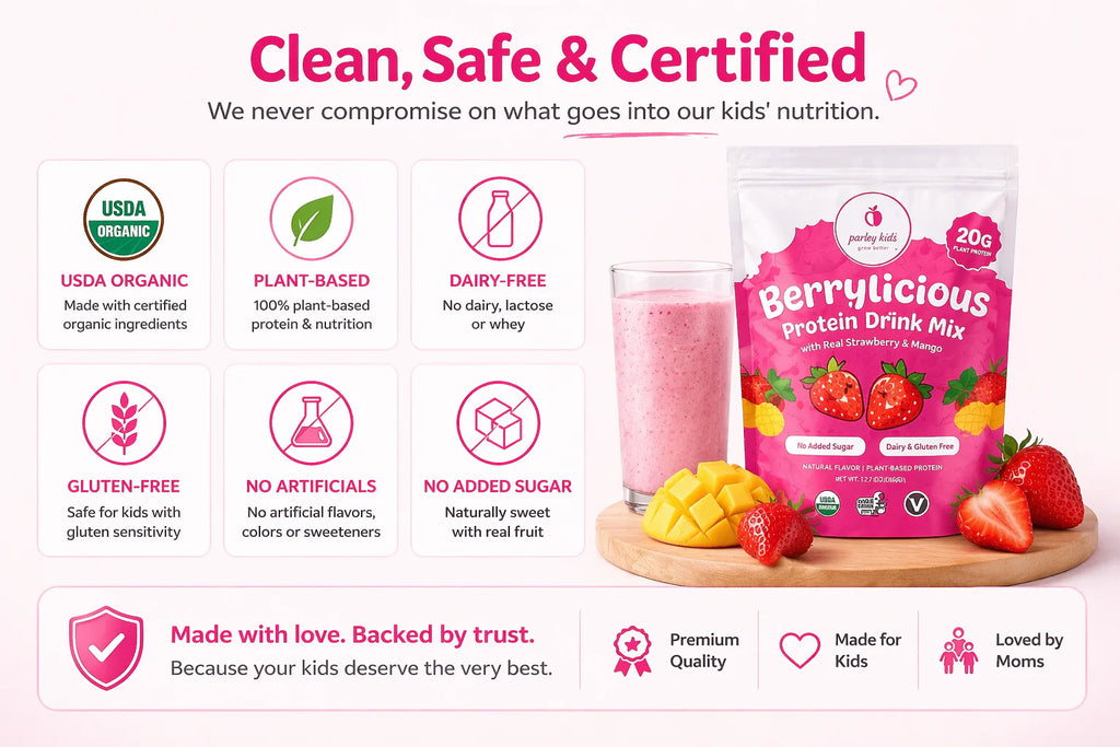 Purely Kids Organic Berrylicious Protein Drink Mix – 425g