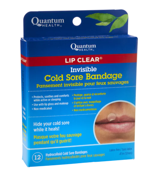 Quantum Health Lip Clear Invisible Cold Sore Bandage – 12 Patches