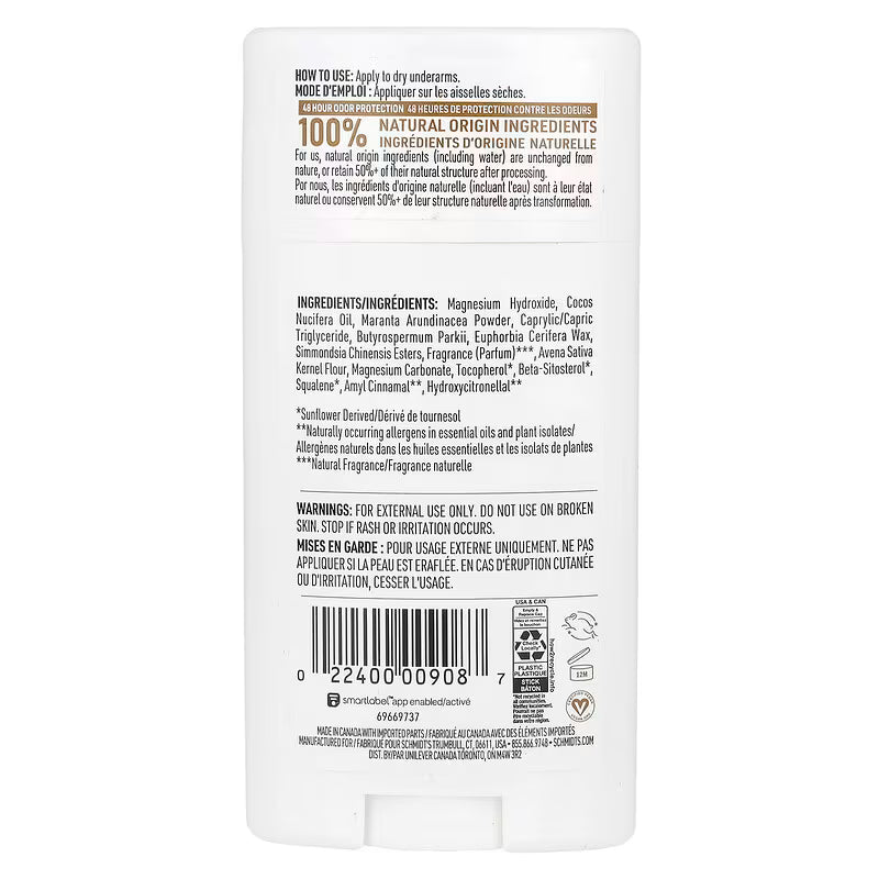 Schmidt’s Vanilla & Oat Milk Natural Deodorant Stick – 75 g