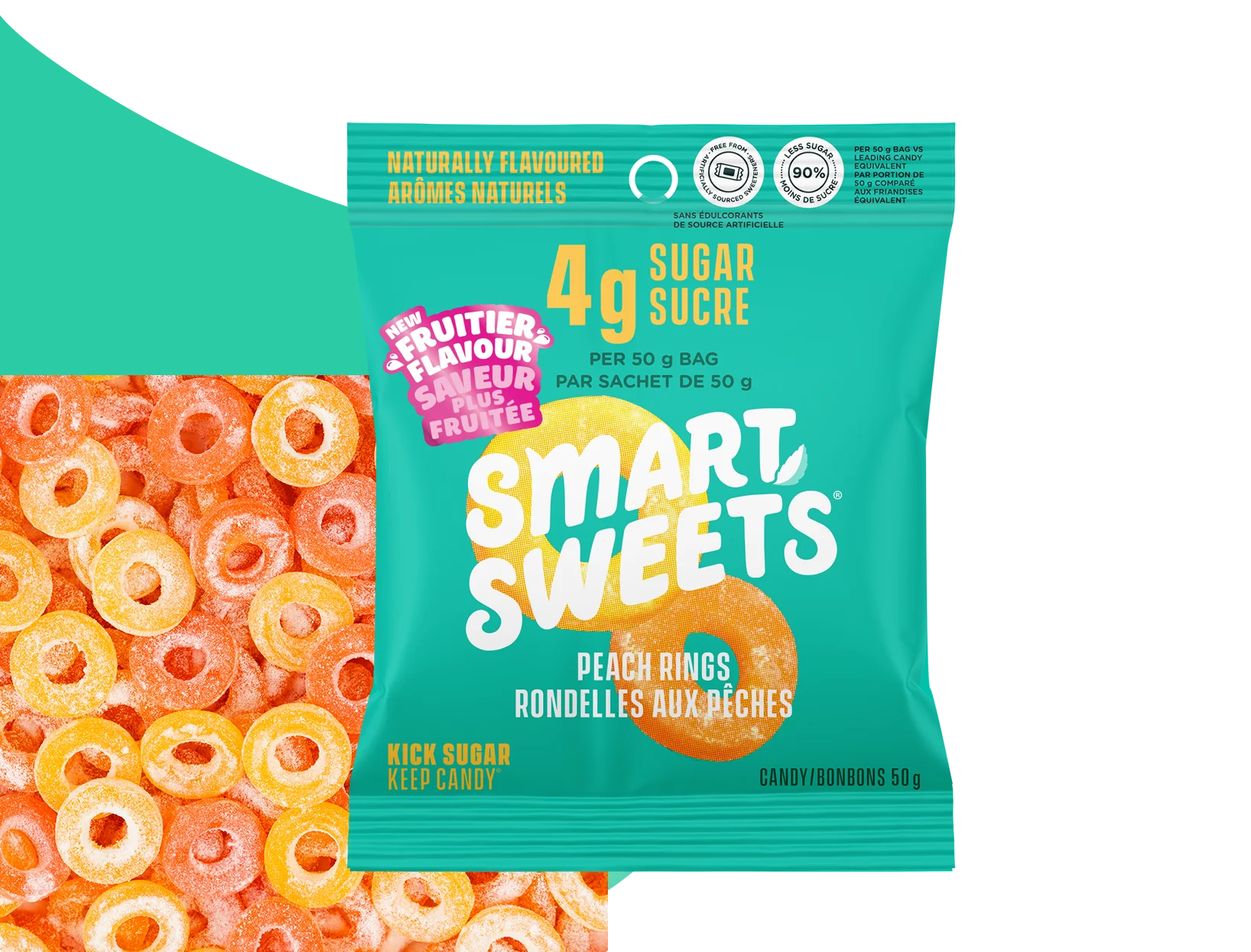 SmartSweets Peach Rings – 50 g