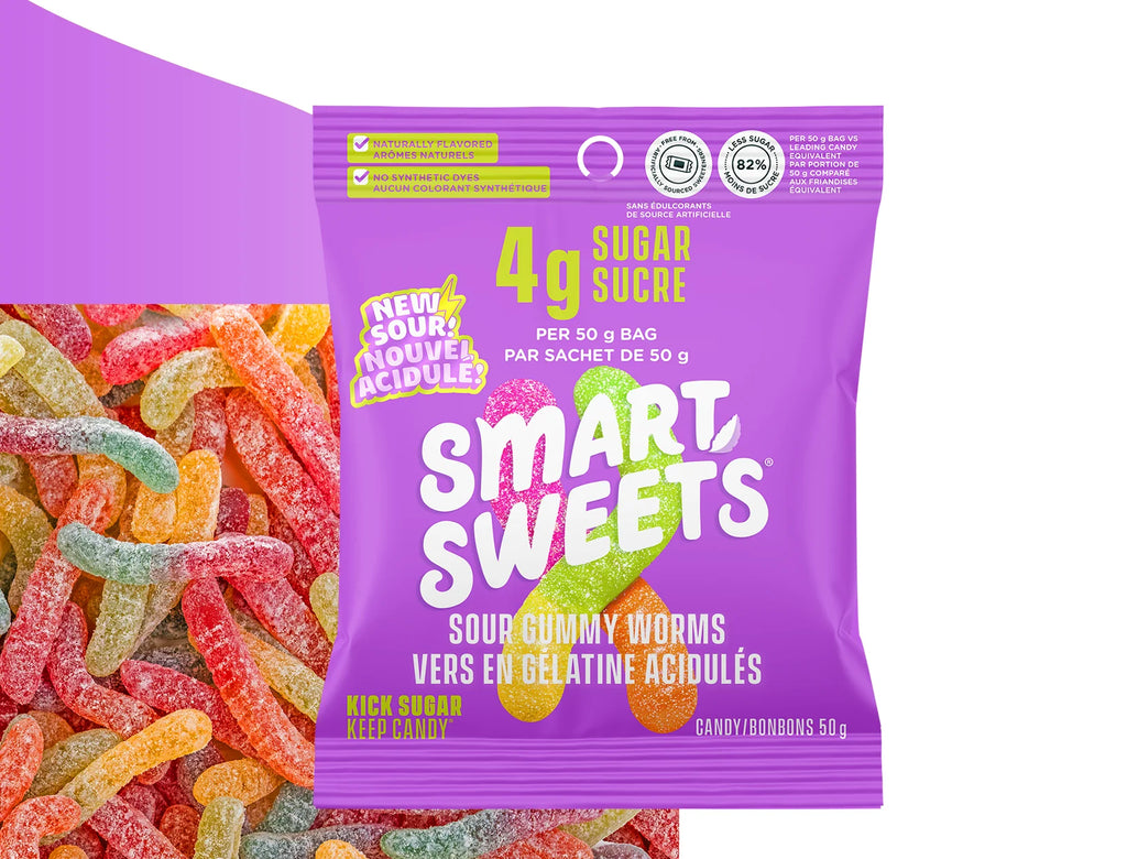 SmartSweets Sour Gummy Worms – 50 g