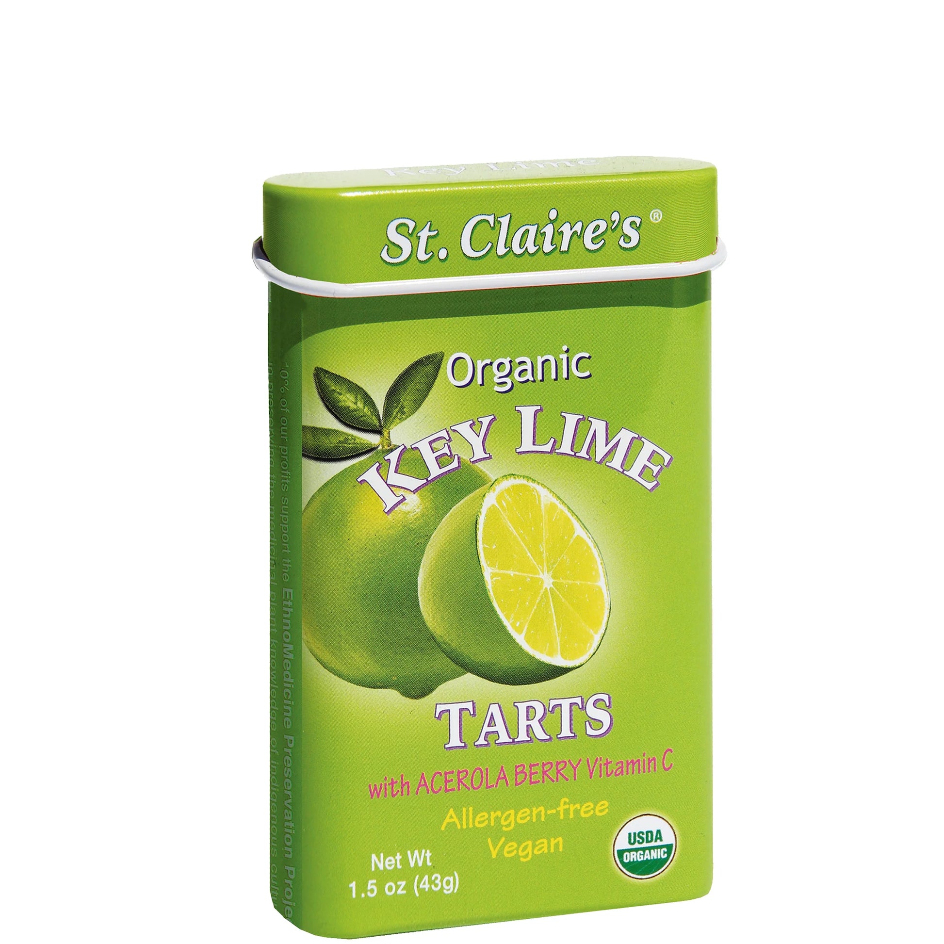 St. Claire’s Organic Key Lime Tarts With Acerola Berry Vitamin C – 1.5 oz Tin