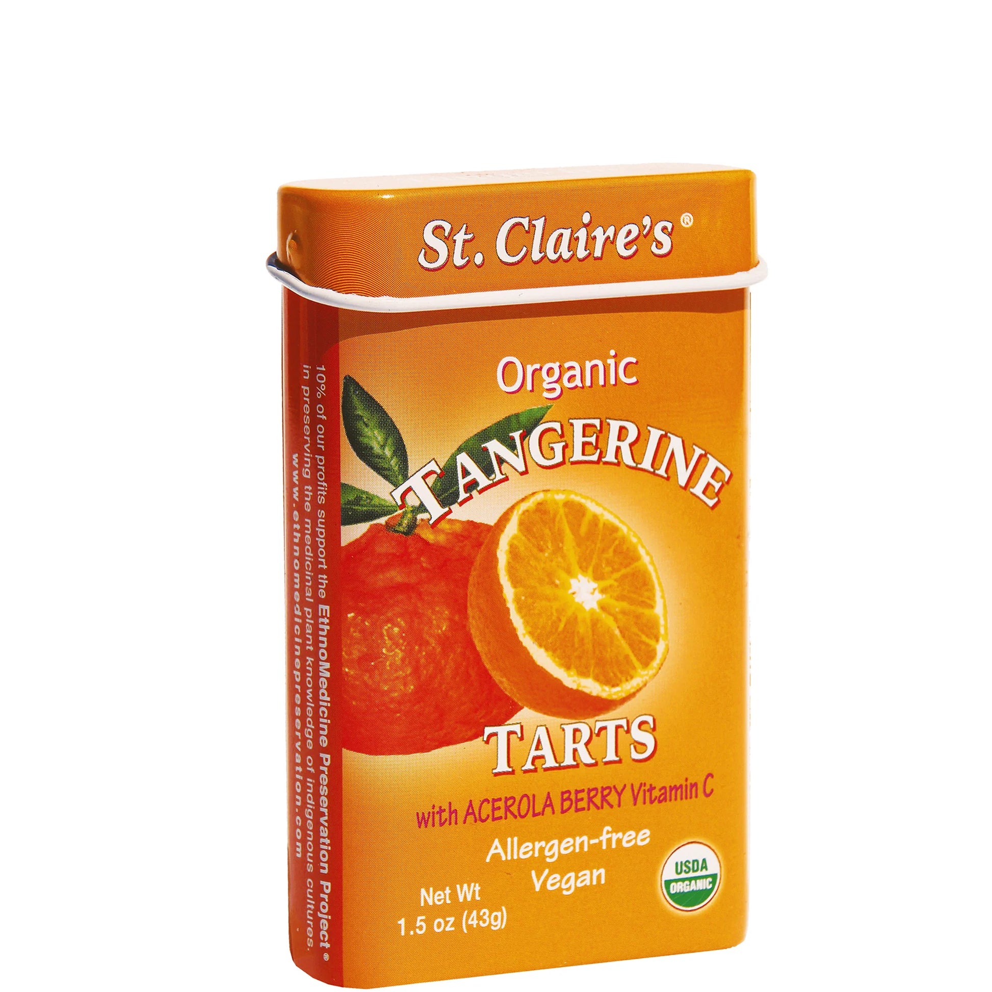 St. Claire’s Organic Tangerine Tarts With Acerola Berry Vitamin C – 1.5 oz Tin