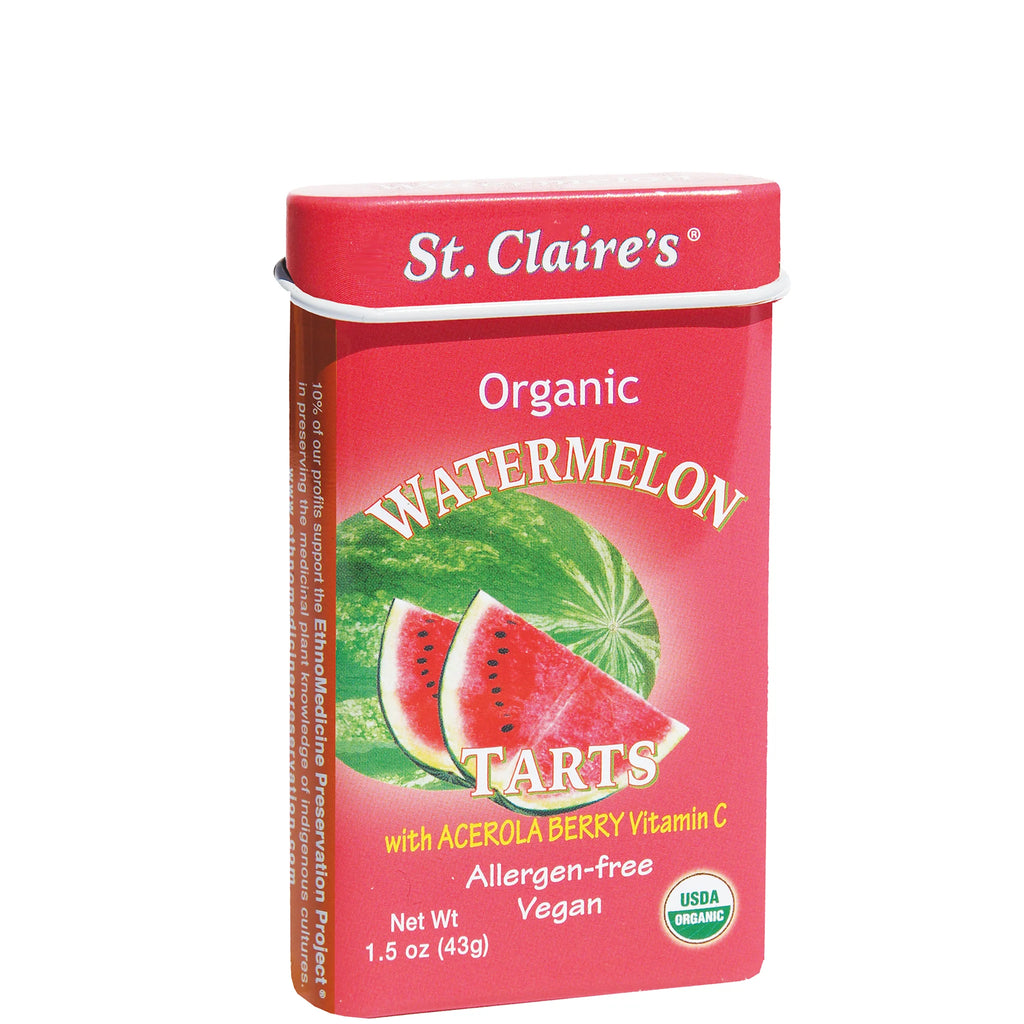 St. Claire’s Organic Watermelon Tarts With Acerola Berry Vitamin C – 1.5 oz Tin