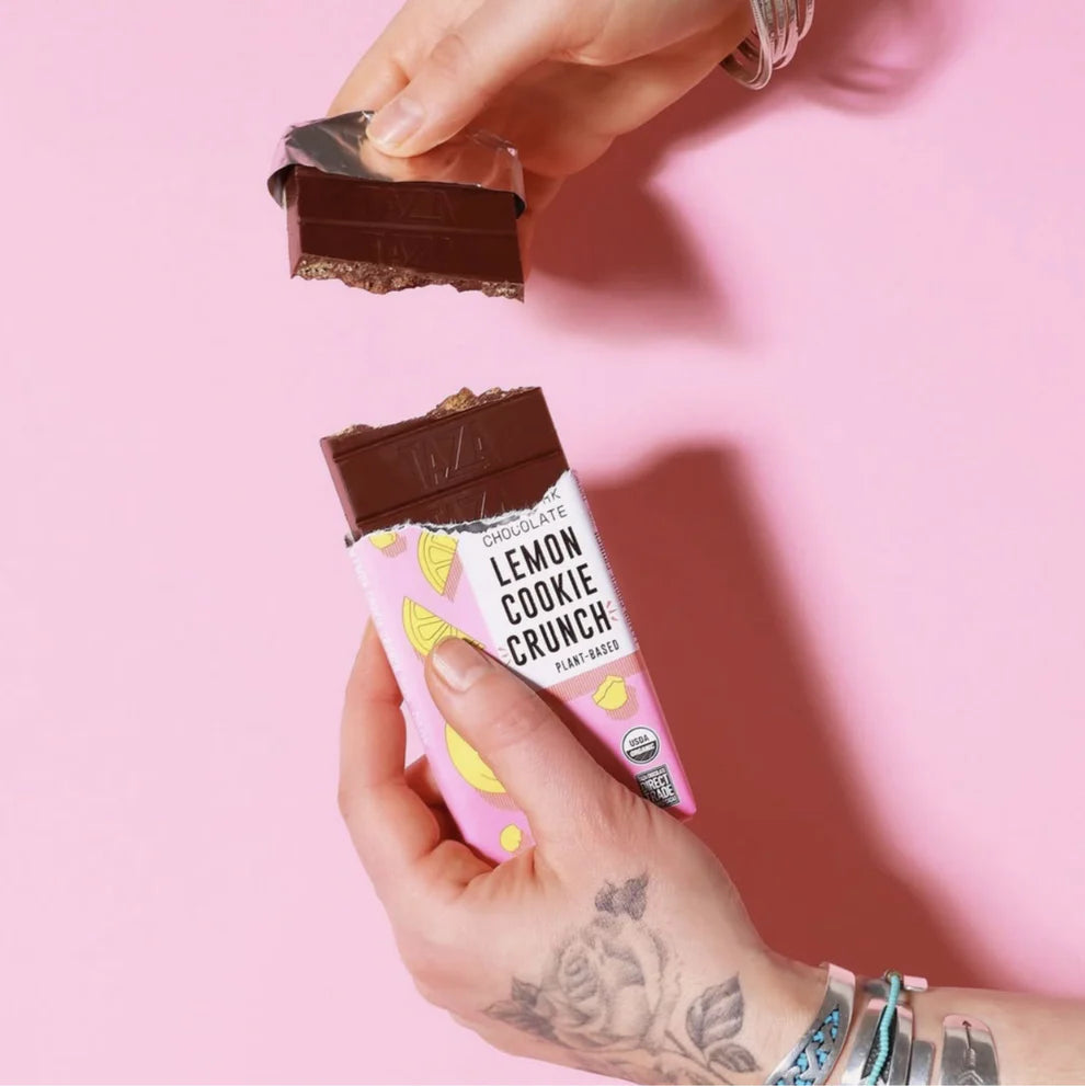 Taza Chocolate Lemon Cookie Crunch 70% Dark Chocolate Bar – 70g