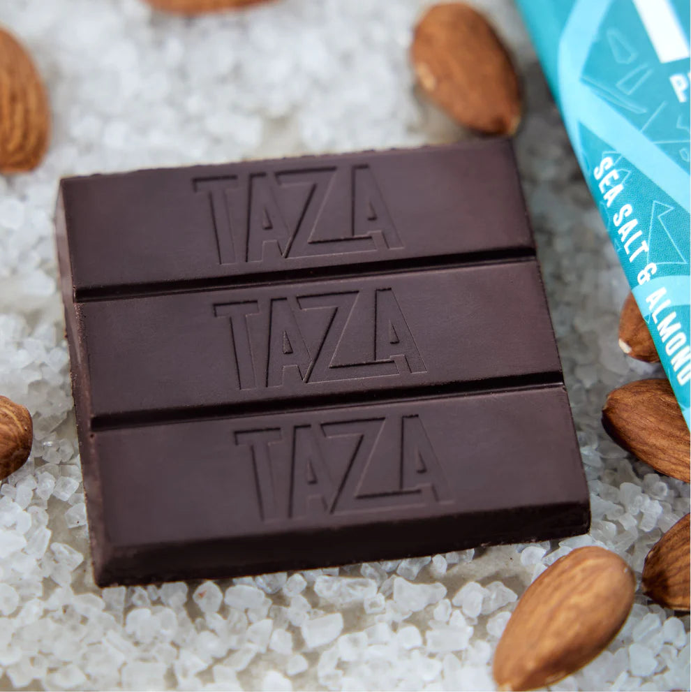 Taza Chocolate Sea Salt & Almond 80% Dark Chocolate Bar – 70g