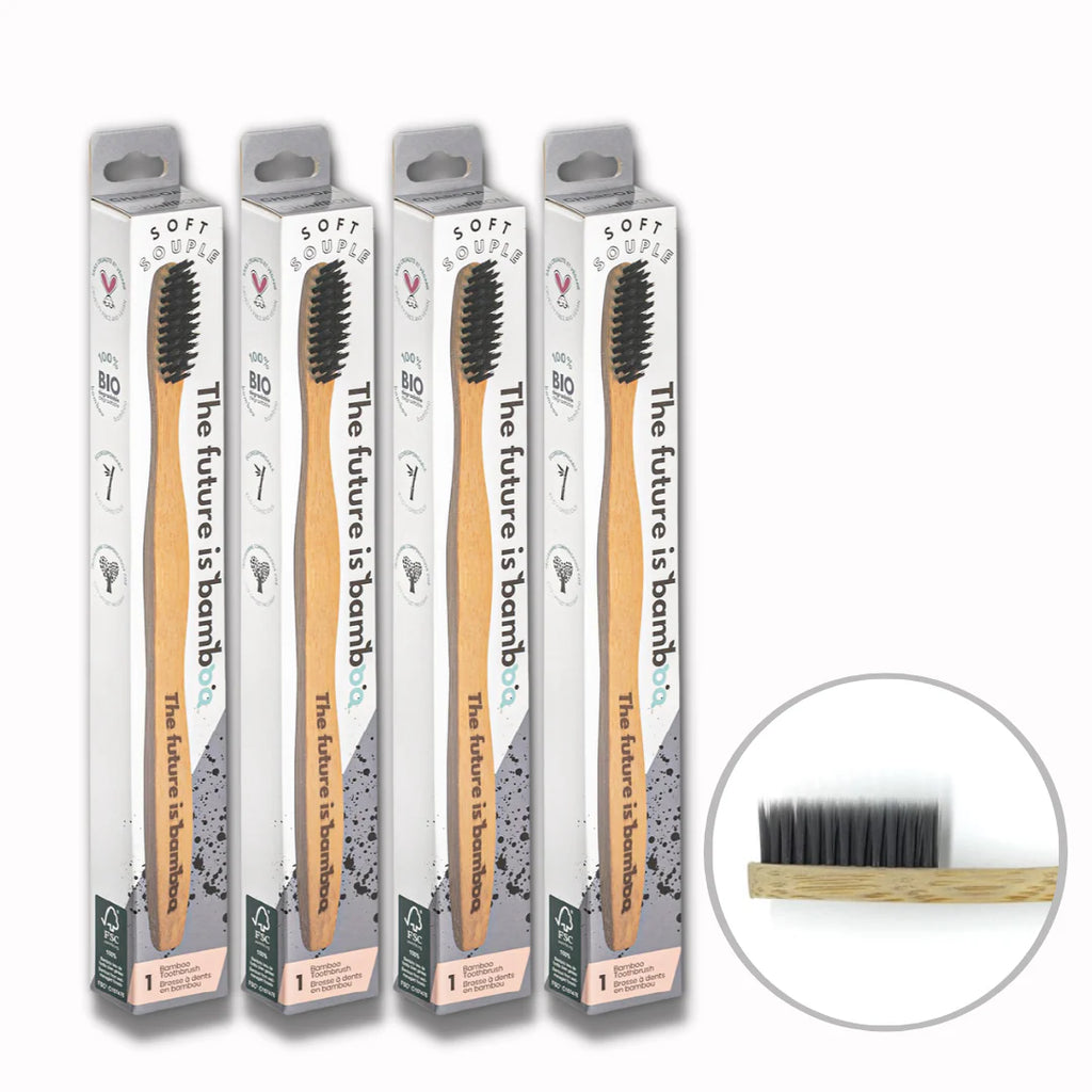 The Future Is Bamboo Charcoal Adult Soft Bamboo Toothbrush