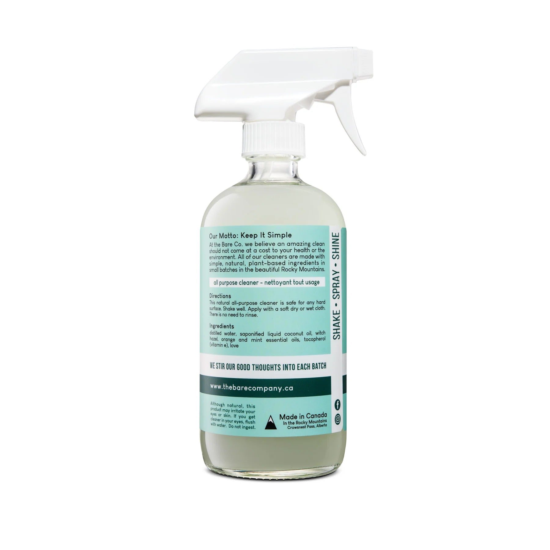 The Bare Home All Purpose Cleaner - Lemon Tea Tree - 454 mL Spray Bottle