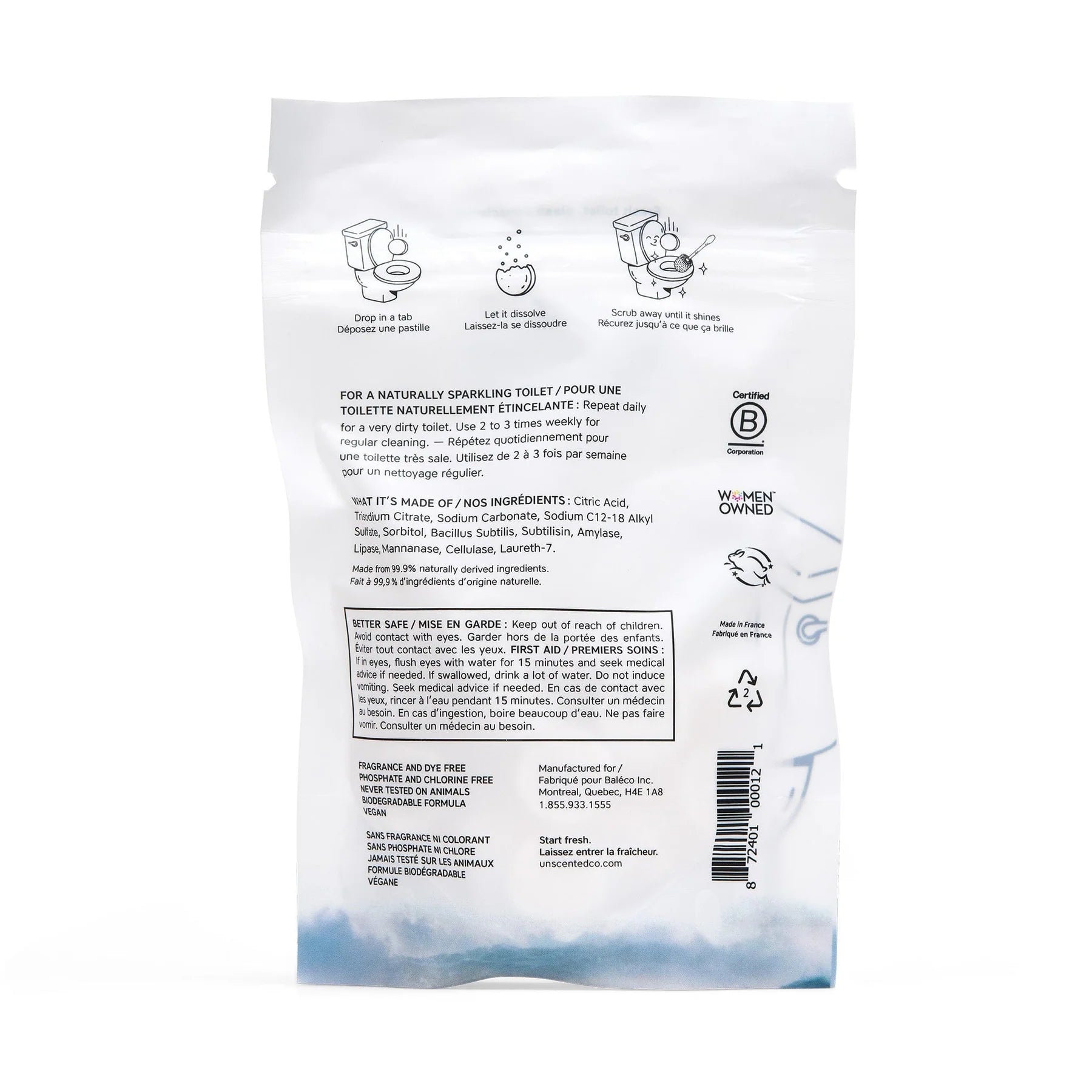 The Unscented Company Toilet Bowl Cleaner Tabs – 22 Tabs