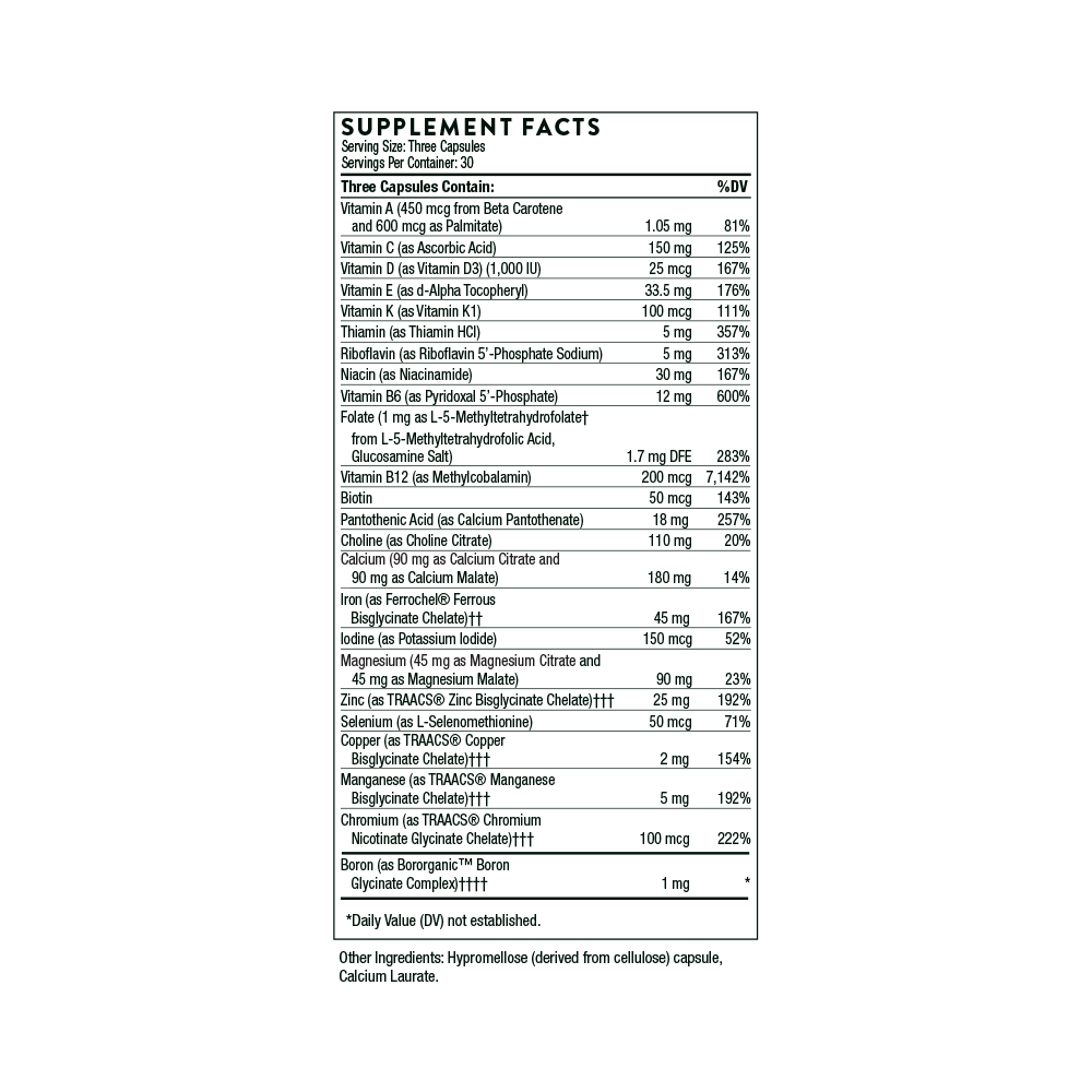 Thorne Basic Prenatal - 90 Capsules