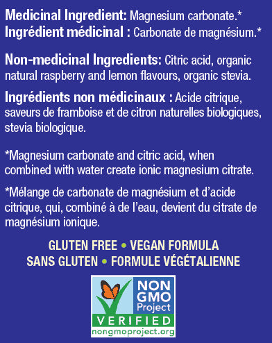 Top Nutritionals Natural Calm Magnesium Citrate Powder - Raspberry Lemon Flavour