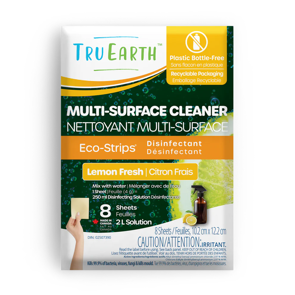 Tru Earth Disinfecting Multi-Surface Cleaner – Lemon Fresh – 8 Sheets
