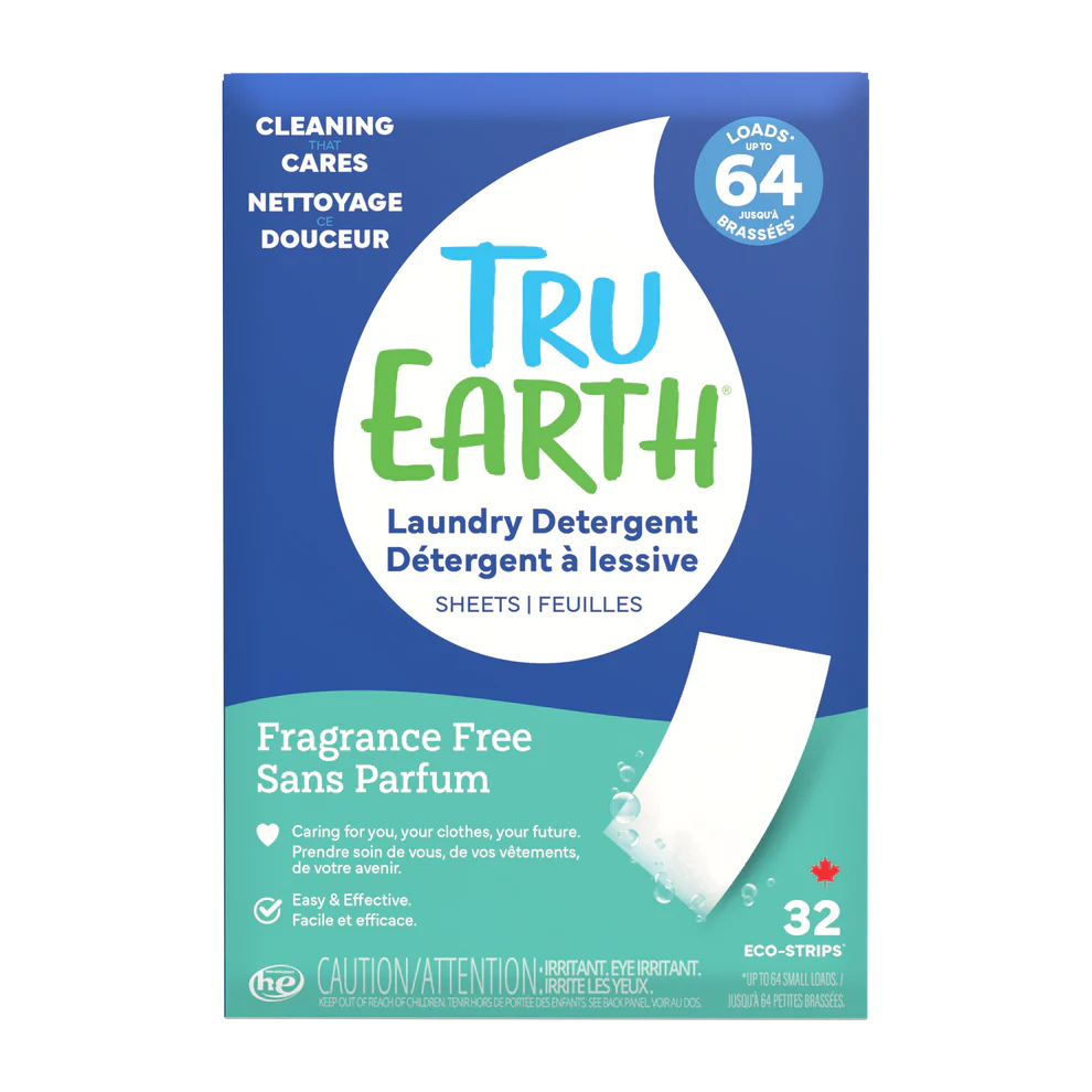 Tru Earth Laundry Detergent – Fragrance-Free – 32 Strips